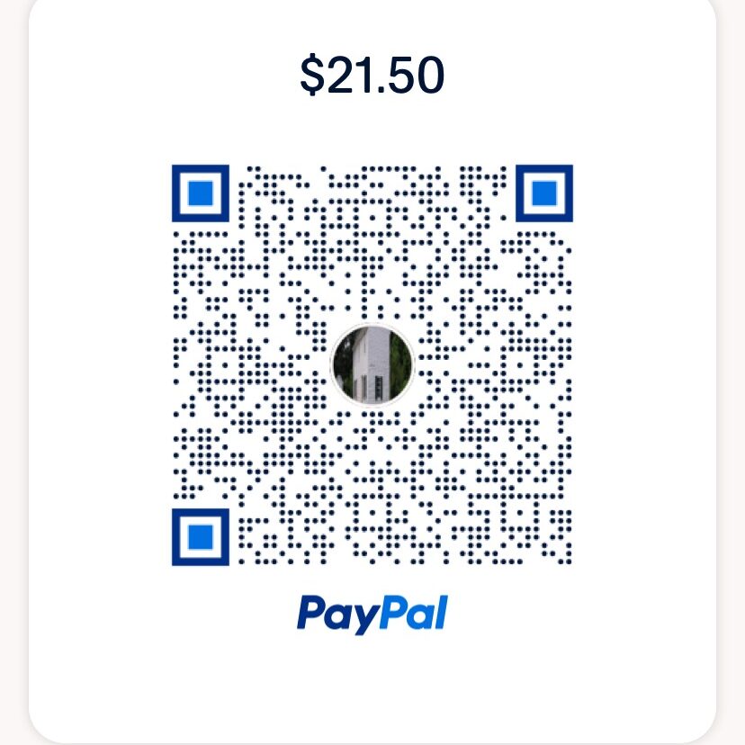Use this PayPal QR code to purchase your ticket to this event. Tickets are $21.50 with fees.